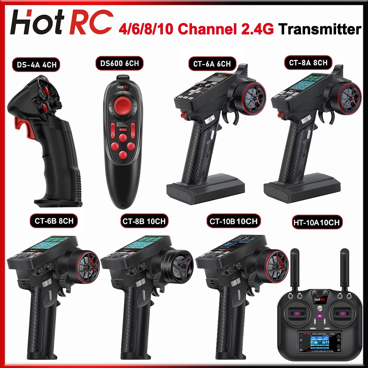 Rc Transmitter - HOTRC 2.4G transmetteur DS-4A DS-600 CT-6A