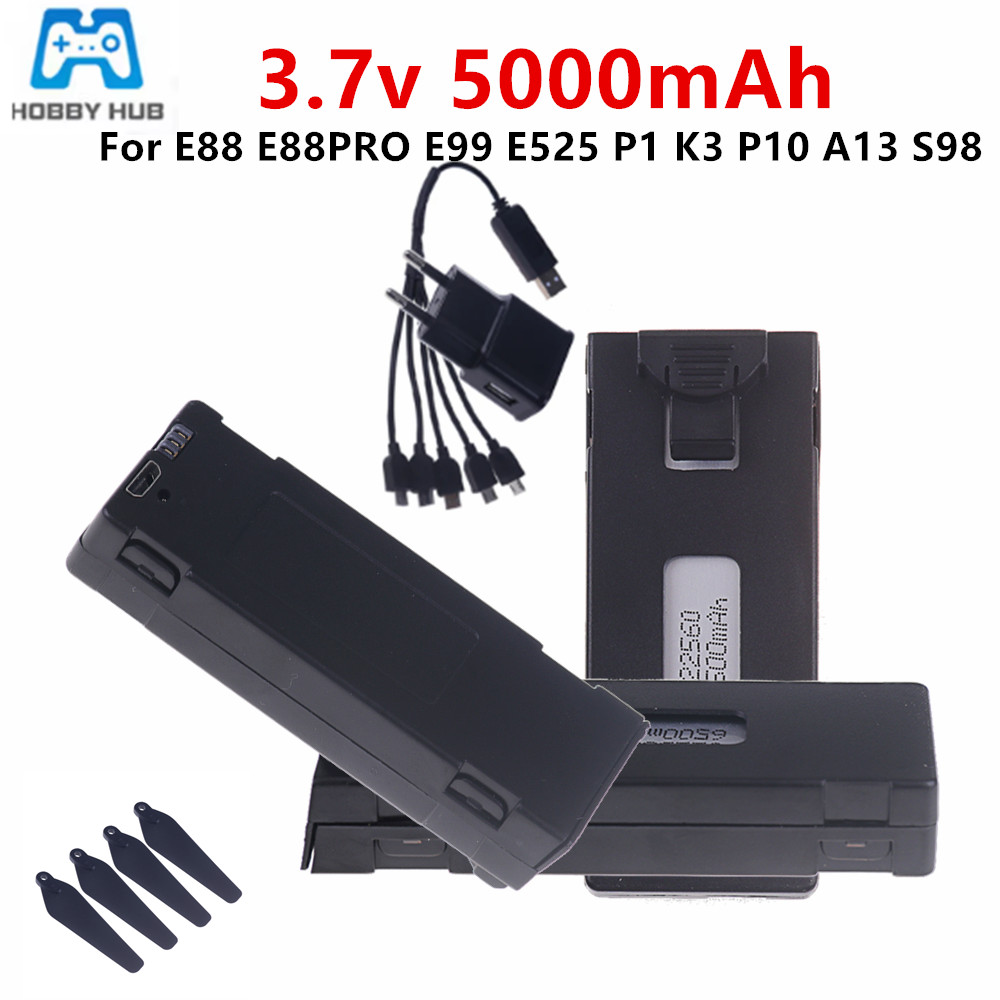 Drone Rc E88 Pro - Batterie Li-ion Rechargeable 3.7V E88 5000mAh