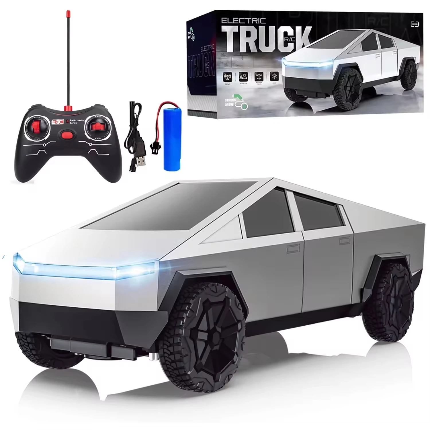 Drone Shahed Rc - Voiture télécommandée tout-terrain Cybertruck Pickup 4WD