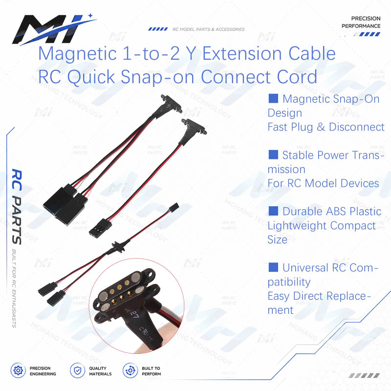 Drone Rc Car - Câble d'extension magnétique 1-vers-2 avec connecteur