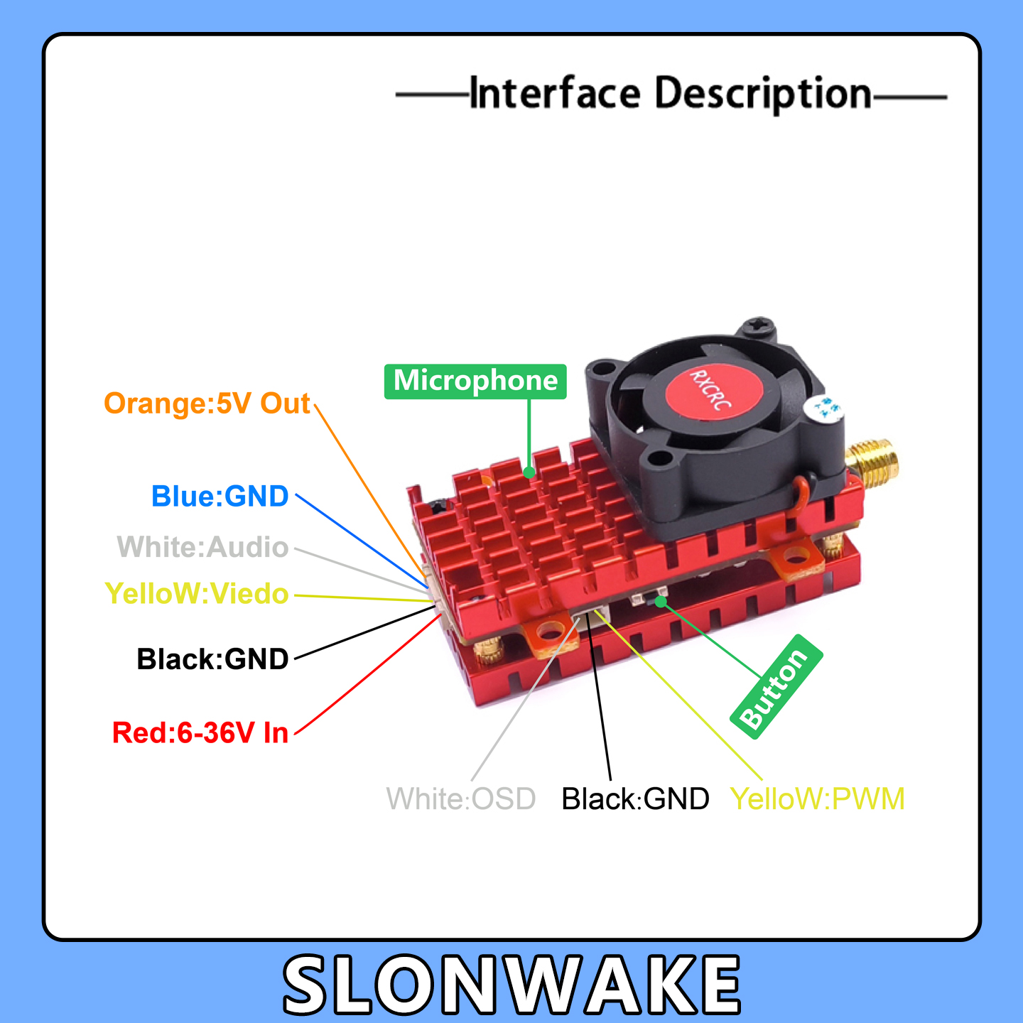 SLONWAKE 5.8G 2W VTX FPV 1800T - Joystick Rc Drone avis et prix