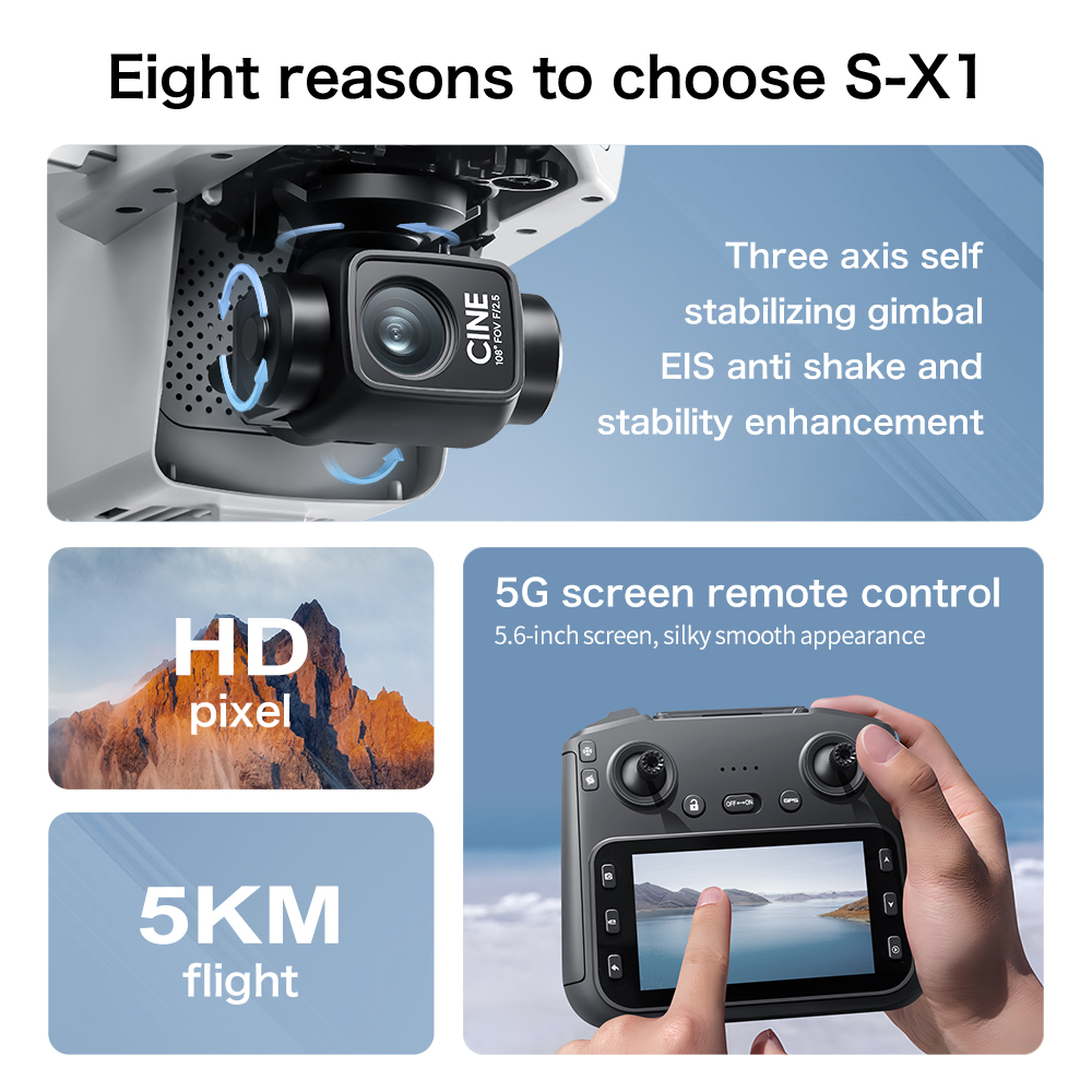 Drone Original S-X1 8K HD Prof - Drone Rc Receiver And Transmitter avis et prix