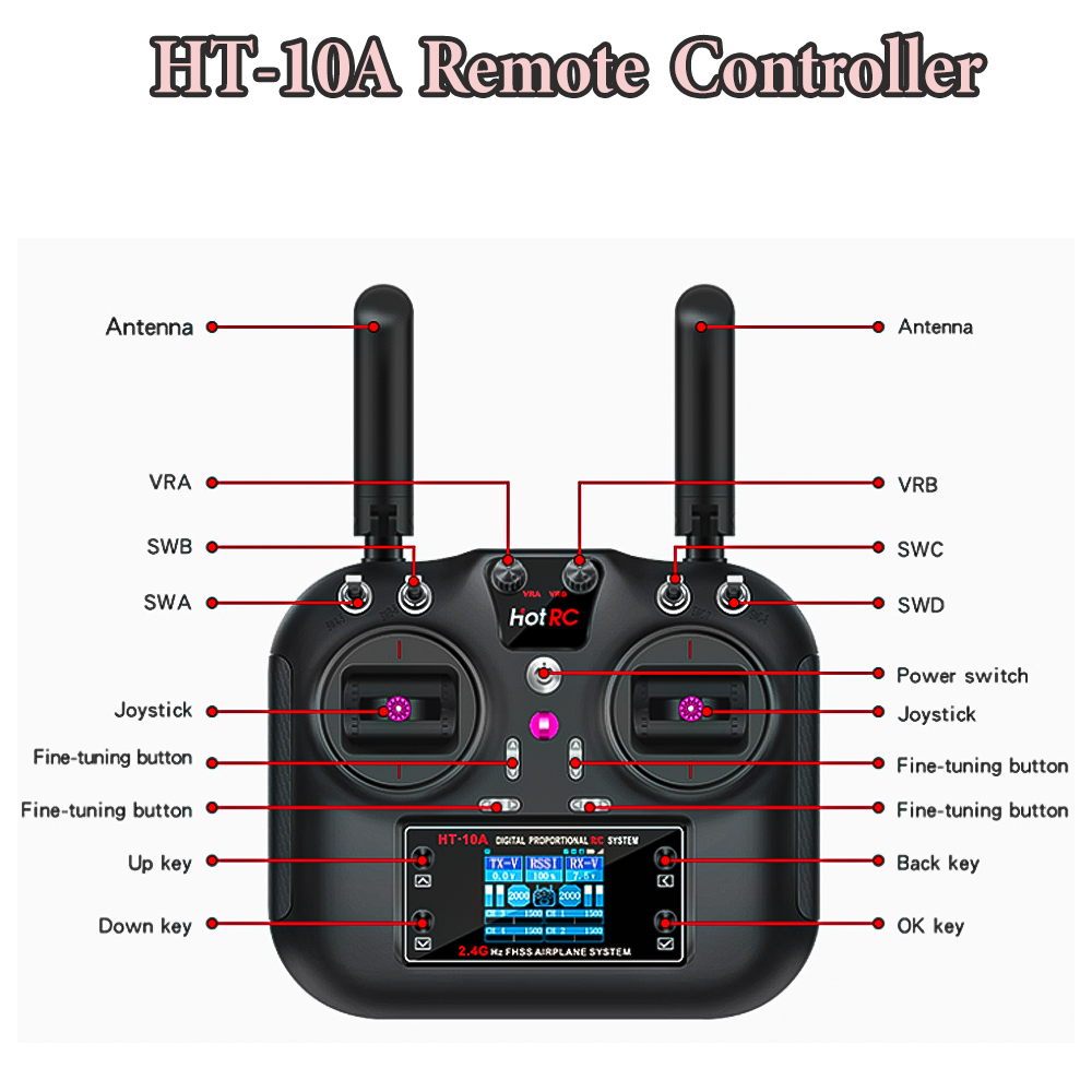 Émetteur Hotrc HT-10A 2.4G 10C - Drone Rc Car avis et prix