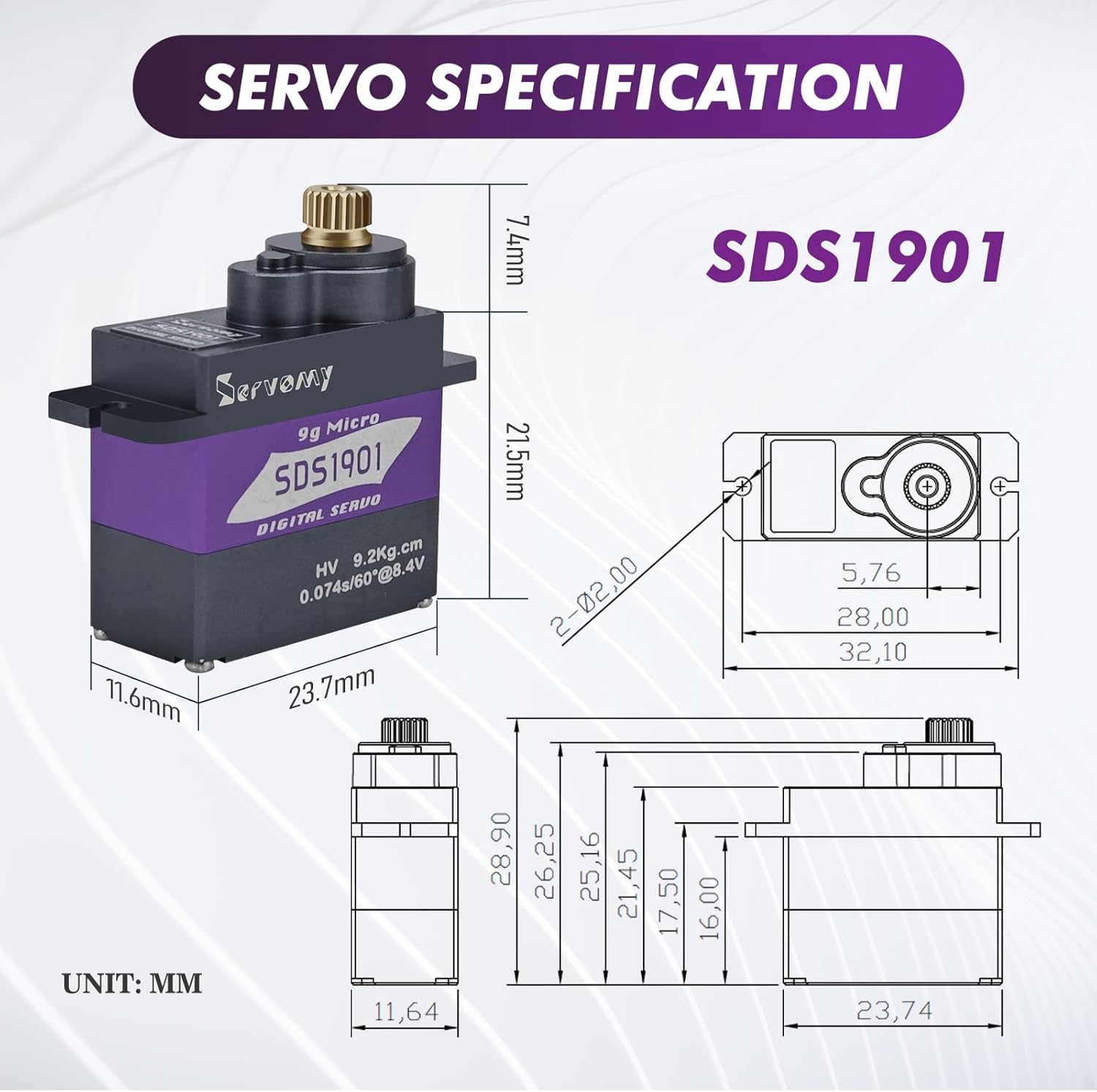 SERVOMY-SDS1901 numérique 9G M - Drone Rc Car avis et prix